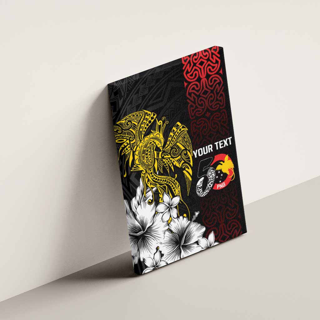 Personalized Papua New Guinea 50th Independence Anniversary Canvas Wall Art Oro Tapa Mix Plumeria LT7 - Polynesian Pride