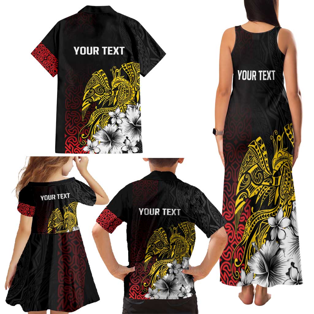Personalized Papua New Guinea 50th Independence Anniversary Family Matching Tank Maxi Dress and Hawaiian Shirt Oro Tapa Mix Plumeria LT7 - Polynesian Pride