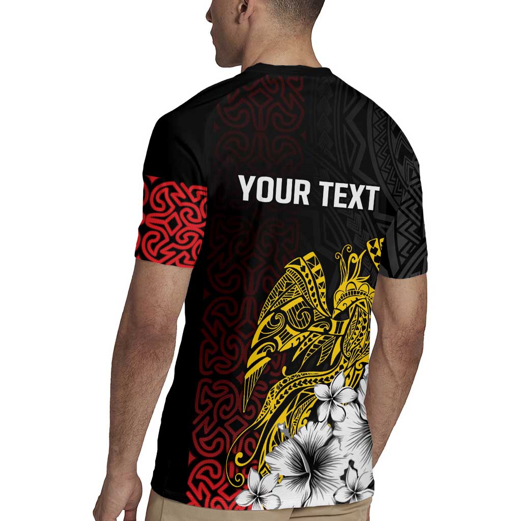 Personalized Papua New Guinea 50th Independence Anniversary Rugby Jersey Oro Tapa Mix Plumeria