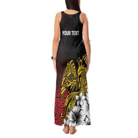 Personalized Papua New Guinea 50th Independence Anniversary Tank Maxi Dress Oro Tapa Mix Plumeria LT7 - Polynesian Pride