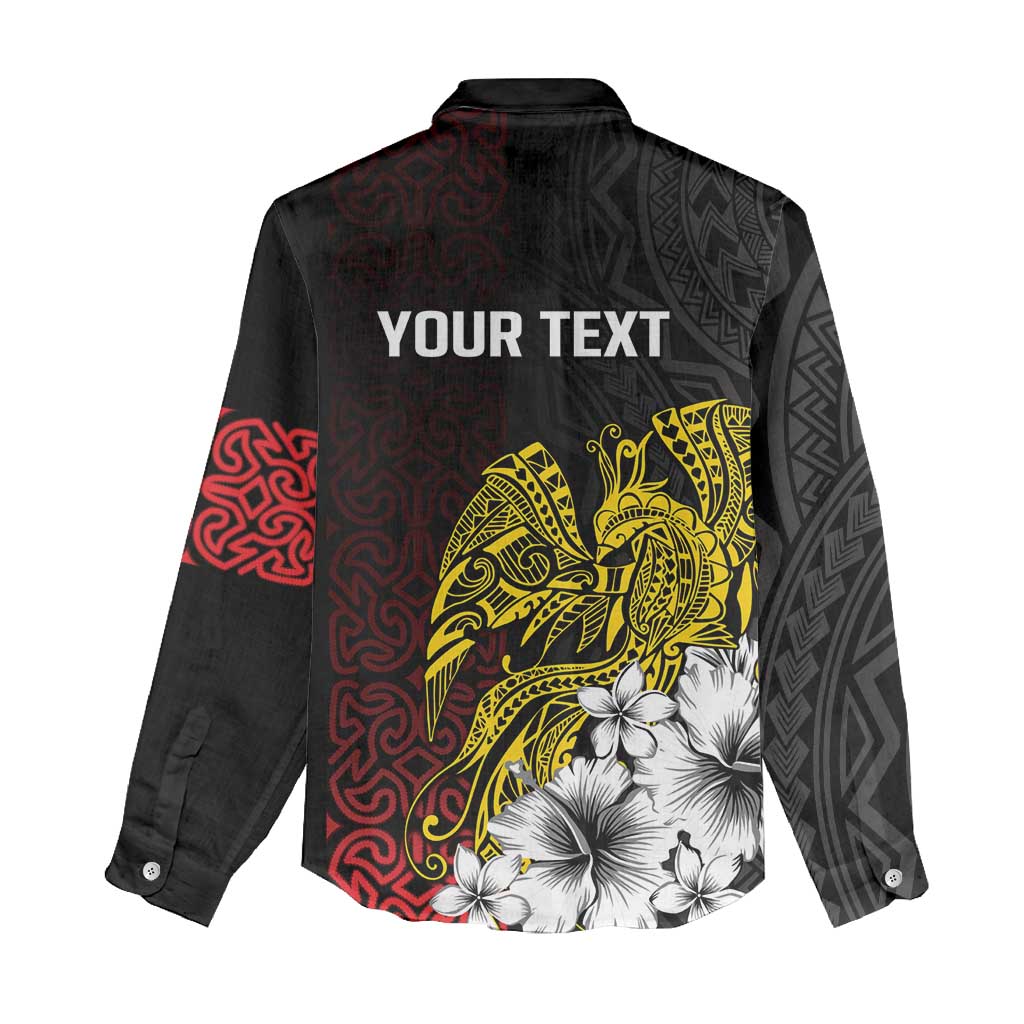 Personalized Papua New Guinea 50th Independence Anniversary Women Casual Shirt Oro Tapa Mix Plumeria LT7 - Polynesian Pride