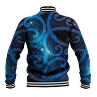 New Zealand Maori Matariki Baseball Jacket Galaxy Kowhaiwhai