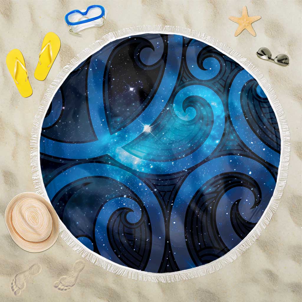 New Zealand Maori Matariki Beach Blanket Galaxy Kowhaiwhai