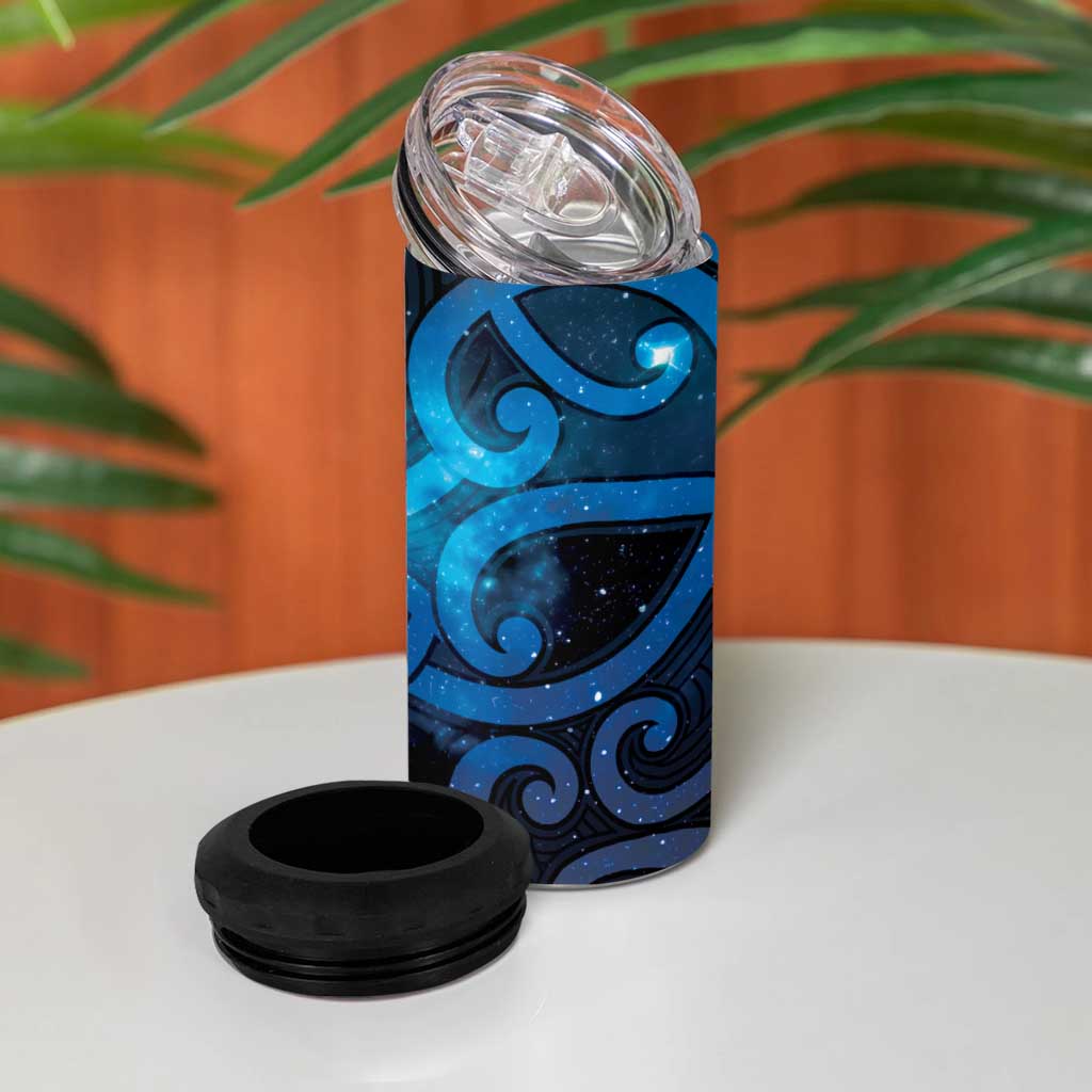New Zealand Maori Matariki 4 in 1 Can Cooler Tumbler Galaxy Kowhaiwhai LT7 - Polynesian Pride