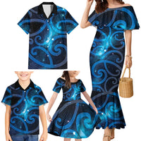 New Zealand Maori Matariki Family Matching Mermaid Dress and Hawaiian Shirt Galaxy Kowhaiwhai LT7 - Polynesian Pride