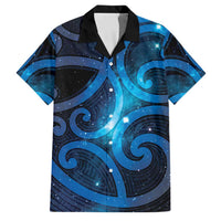 New Zealand Maori Matariki Family Matching Off Shoulder Short Dress and Hawaiian Shirt Galaxy Kowhaiwhai LT7 Dad's Shirt - Short Sleeve Galaxy - Polynesian Pride