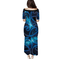 New Zealand Maori Matariki Family Matching Puletasi and Hawaiian Shirt Galaxy Kowhaiwhai LT7 - Polynesian Pride