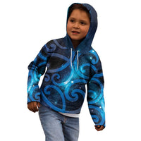New Zealand Maori Matariki Kid Hoodie Galaxy Kowhaiwhai LT7 - Polynesian Pride