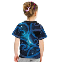 New Zealand Maori Matariki Kid T Shirt Galaxy Kowhaiwhai LT7 - Polynesian Pride
