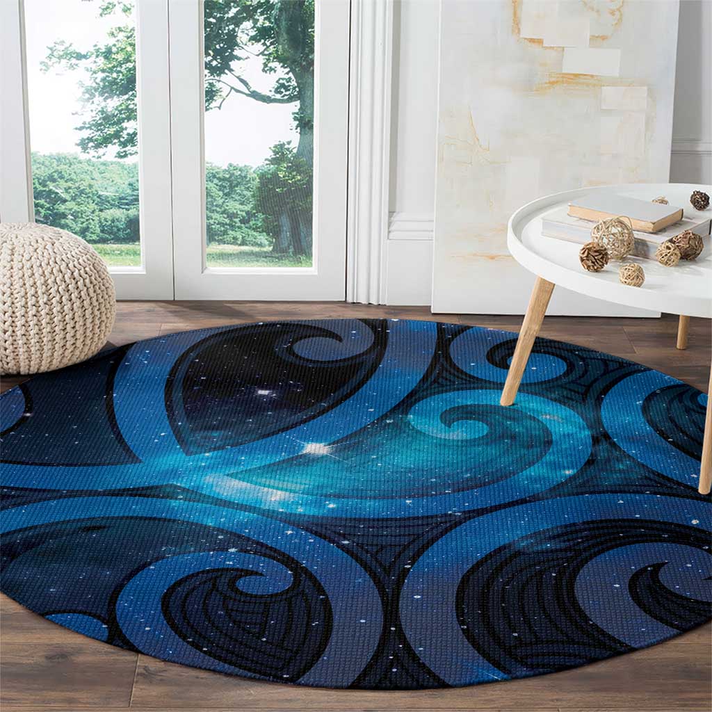 New Zealand Maori Matariki Round Carpet Galaxy Kowhaiwhai LT7 - Polynesian Pride