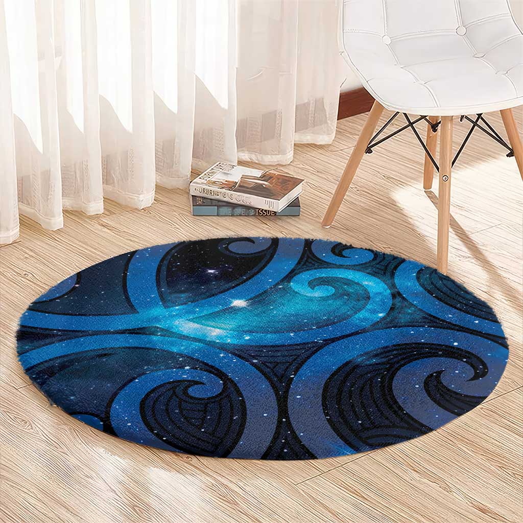 New Zealand Maori Matariki Round Carpet Galaxy Kowhaiwhai LT7 - Polynesian Pride