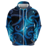 New Zealand Maori Matariki Zip Hoodie Galaxy Kowhaiwhai LT7 - Polynesian Pride