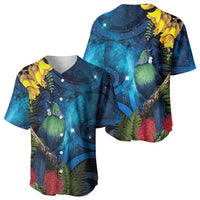 Tui Bird New Zealand Starry Sky Baseball Jersey Maori Koru