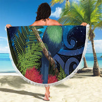 Tui Bird New Zealand Starry Sky Beach Blanket Maori Koru LT7 - Polynesian Pride
