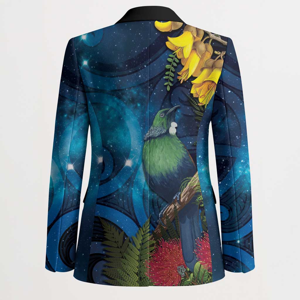 Tui Bird New Zealand Starry Sky Blazer Maori Koru