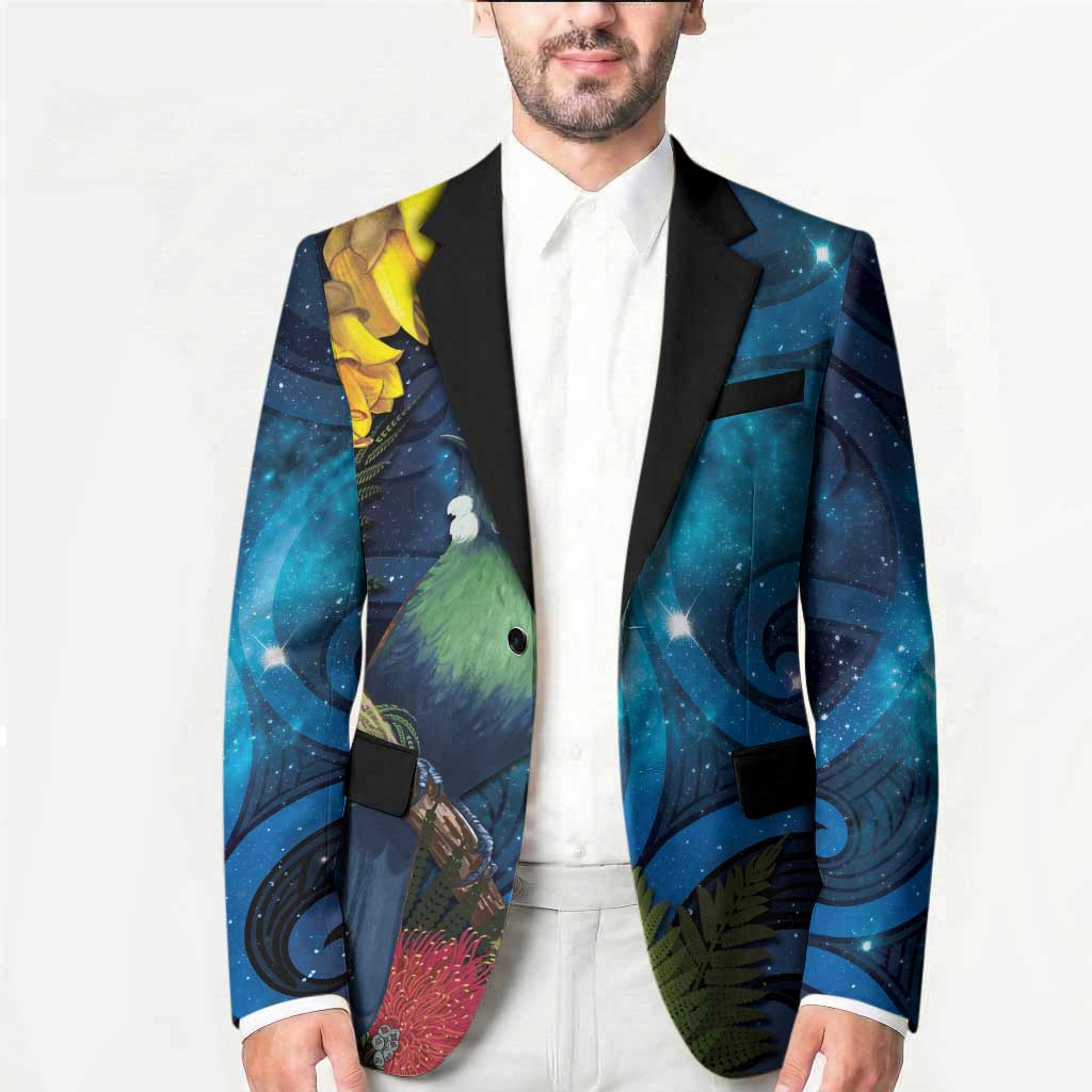 Tui Bird New Zealand Starry Sky Blazer Maori Koru