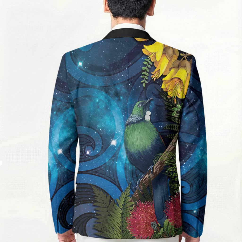 Tui Bird New Zealand Starry Sky Blazer Maori Koru