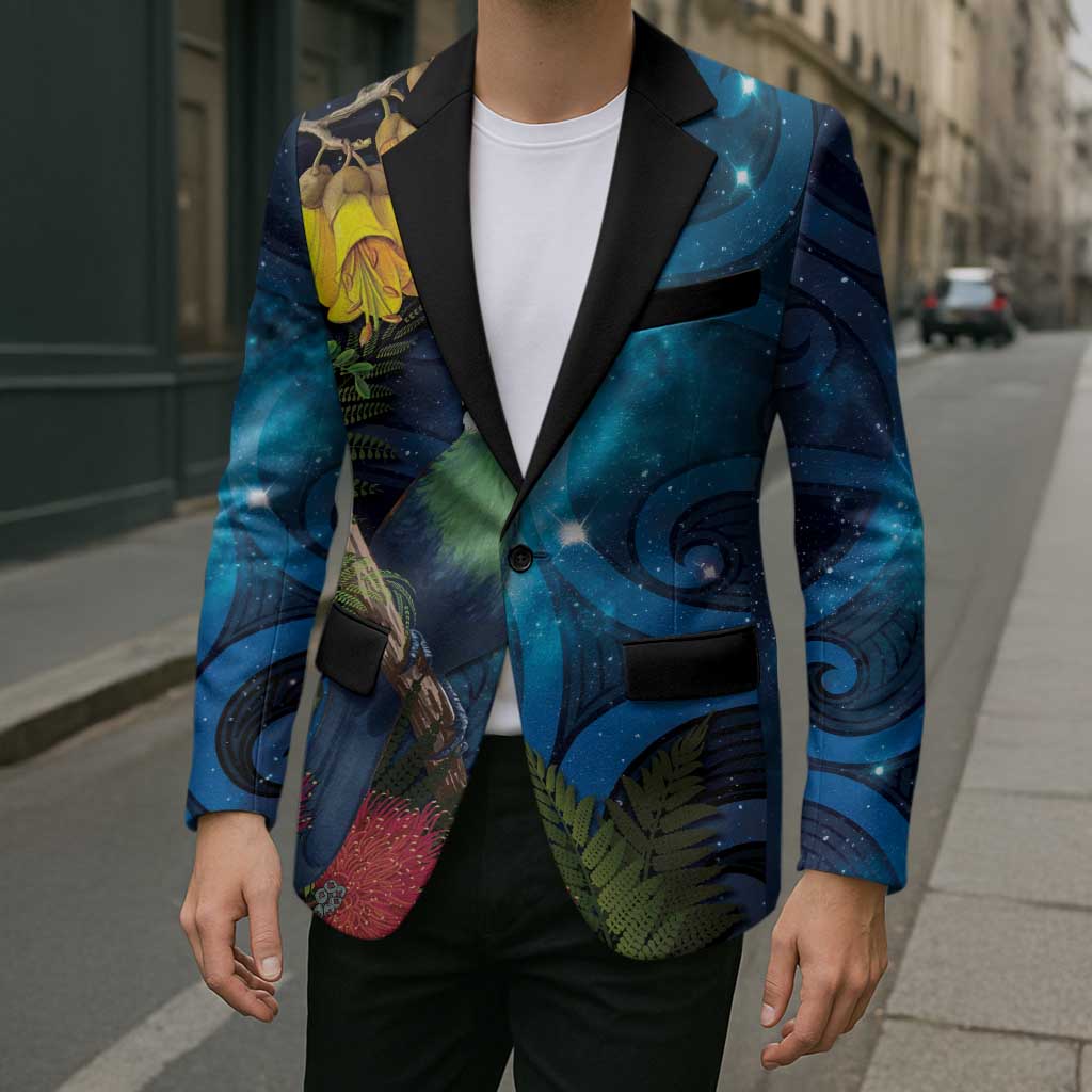 Tui Bird New Zealand Starry Sky Blazer Maori Koru