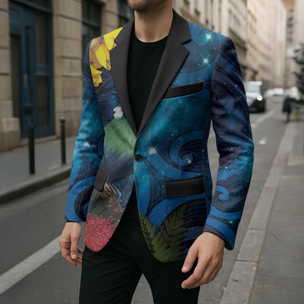 Tui Bird New Zealand Starry Sky Blazer Maori Koru