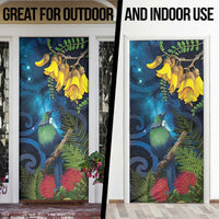 Tui Bird New Zealand Starry Sky Door Cover Maori Koru