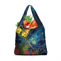 Tui Bird New Zealand Starry Sky Grocery Bag Maori Koru
