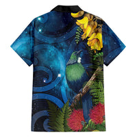 Tui Bird New Zealand Starry Sky Hawaiian Shirt Maori Koru