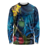 Tui Bird New Zealand Starry Sky Long Sleeve Shirt Maori Koru