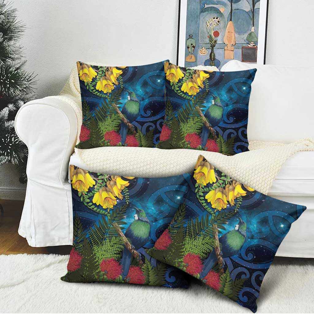 Tui Bird New Zealand Starry Sky Pillow Cover Maori Koru LT7 - Polynesian Pride