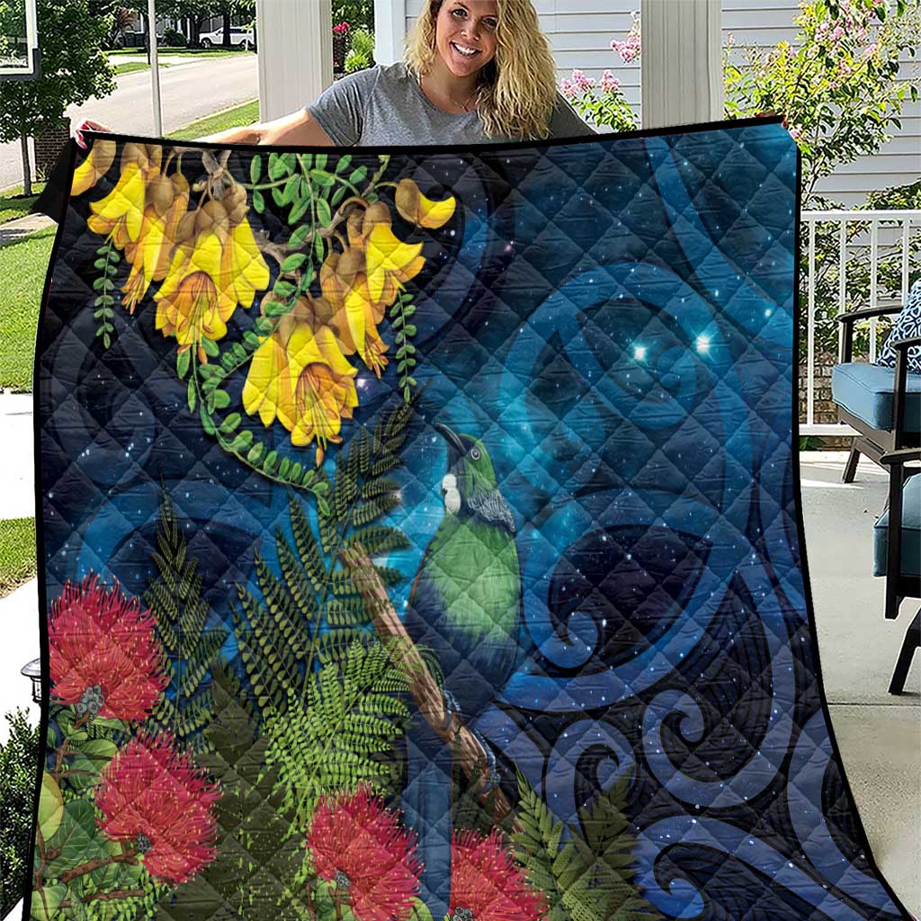 Tui Bird New Zealand Starry Sky Quilt Maori Koru