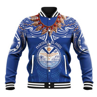 Yokwe Marshall Islands Personalized Baseball Jacket Jemenei Day - Seashell Necklace LT7 Unisex Blue - Polynesian Pride