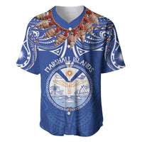 Yokwe Marshall Islands Personalized Baseball Jersey Jemenei Day - Seashell Necklace LT7 Blue - Polynesian Pride