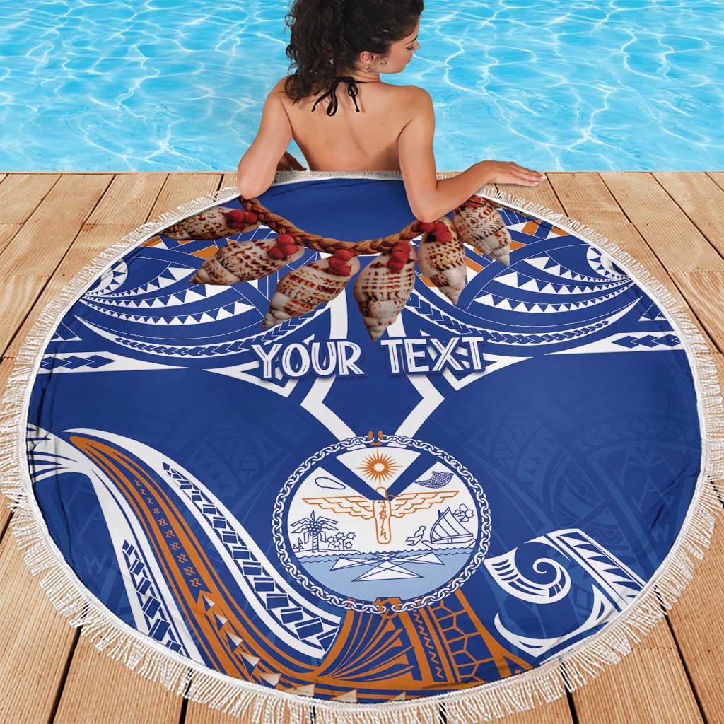 Yokwe Marshall Islands Personalized Beach Blanket Jemenei Day - Seashell Necklace LT7 - Polynesian Pride