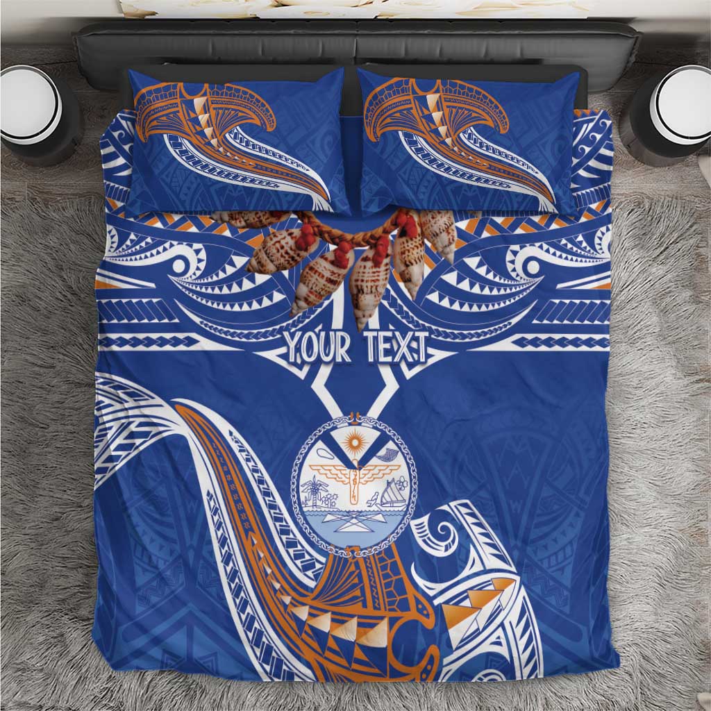 Yokwe Marshall Islands Personalized Bedding Set Jemenei Day - Seashell Necklace LT7 Blue - Polynesian Pride