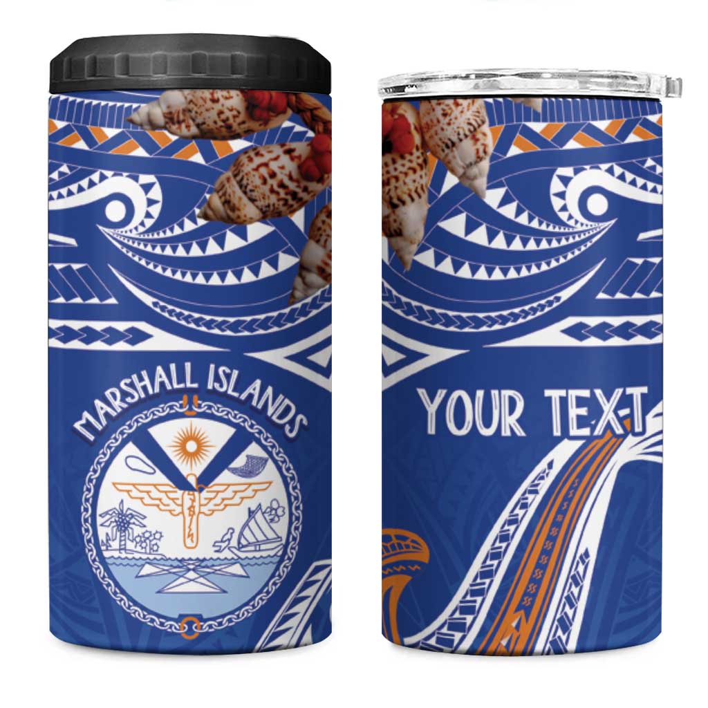 Yokwe Marshall Islands Personalized 4 in 1 Can Cooler Tumbler Jemenei Day - Seashell Necklace LT7 One Size: 16 oz Blue - Polynesian Pride