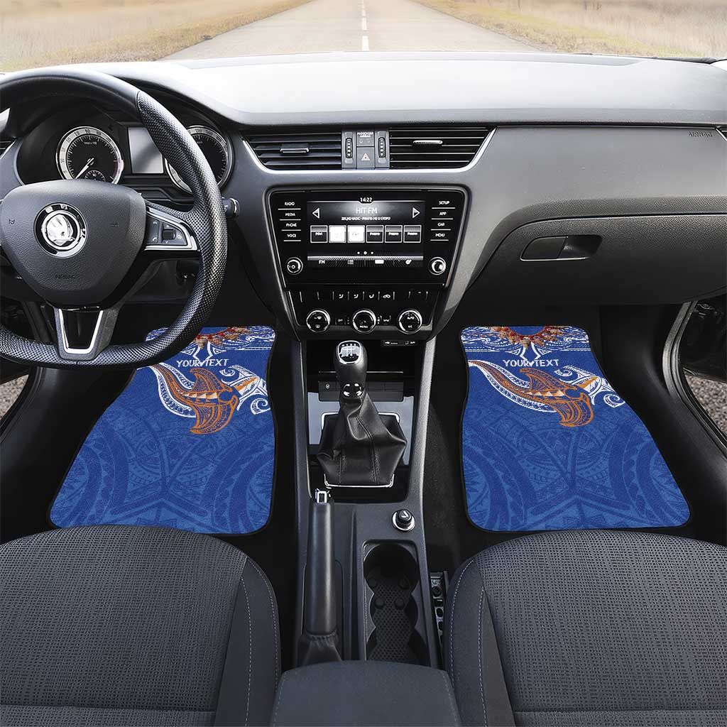 Yokwe Marshall Islands Personalized Car Mats Jemenei Day - Seashell Necklace LT7 Set 2pcs - Front Blue - Polynesian Pride