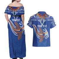 Yokwe Marshall Islands Personalized Couples Matching Off Shoulder Maxi Dress and Hawaiian Shirt Jemenei Day - Seashell Necklace LT7 - Polynesian Pride
