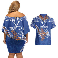 Yokwe Marshall Islands Personalized Couples Matching Off Shoulder Short Dress and Hawaiian Shirt Jemenei Day - Seashell Necklace LT7 - Polynesian Pride
