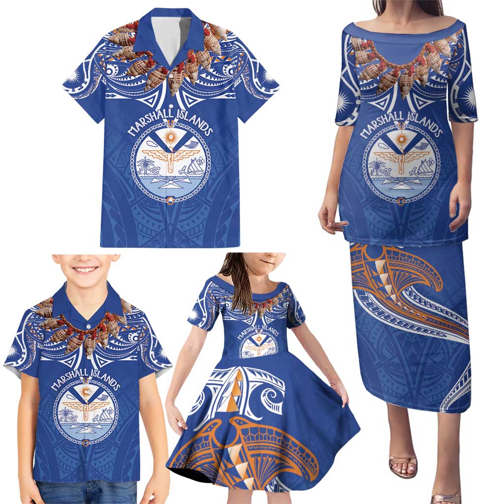 Yokwe Marshall Islands Personalized Family Matching Puletasi and Hawaiian Shirt Jemenei Day - Seashell Necklace LT7 - Polynesian Pride