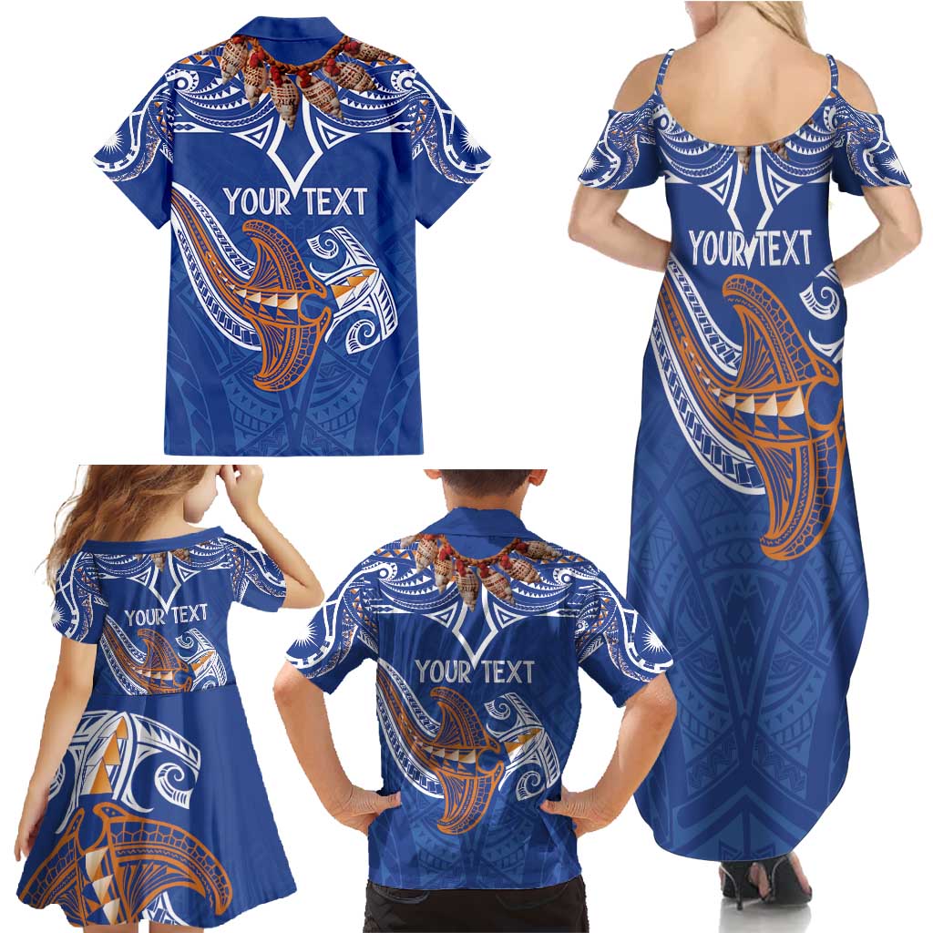 Yokwe Marshall Islands Personalized Family Matching Summer Maxi Dress and Hawaiian Shirt Jemenei Day - Seashell Necklace LT7 - Polynesian Pride