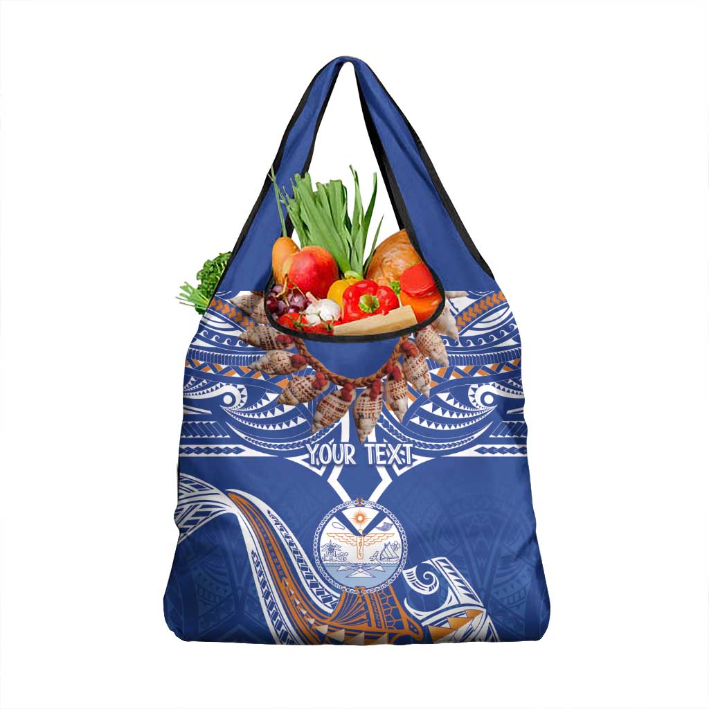 Yokwe Marshall Islands Personalized Grocery Bag Jemenei Day - Seashell Necklace LT7 1-pack One Size Blue - Polynesian Pride