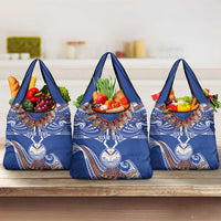 Yokwe Marshall Islands Personalized Grocery Bag Jemenei Day - Seashell Necklace LT7 3-pack One Size Blue - Polynesian Pride