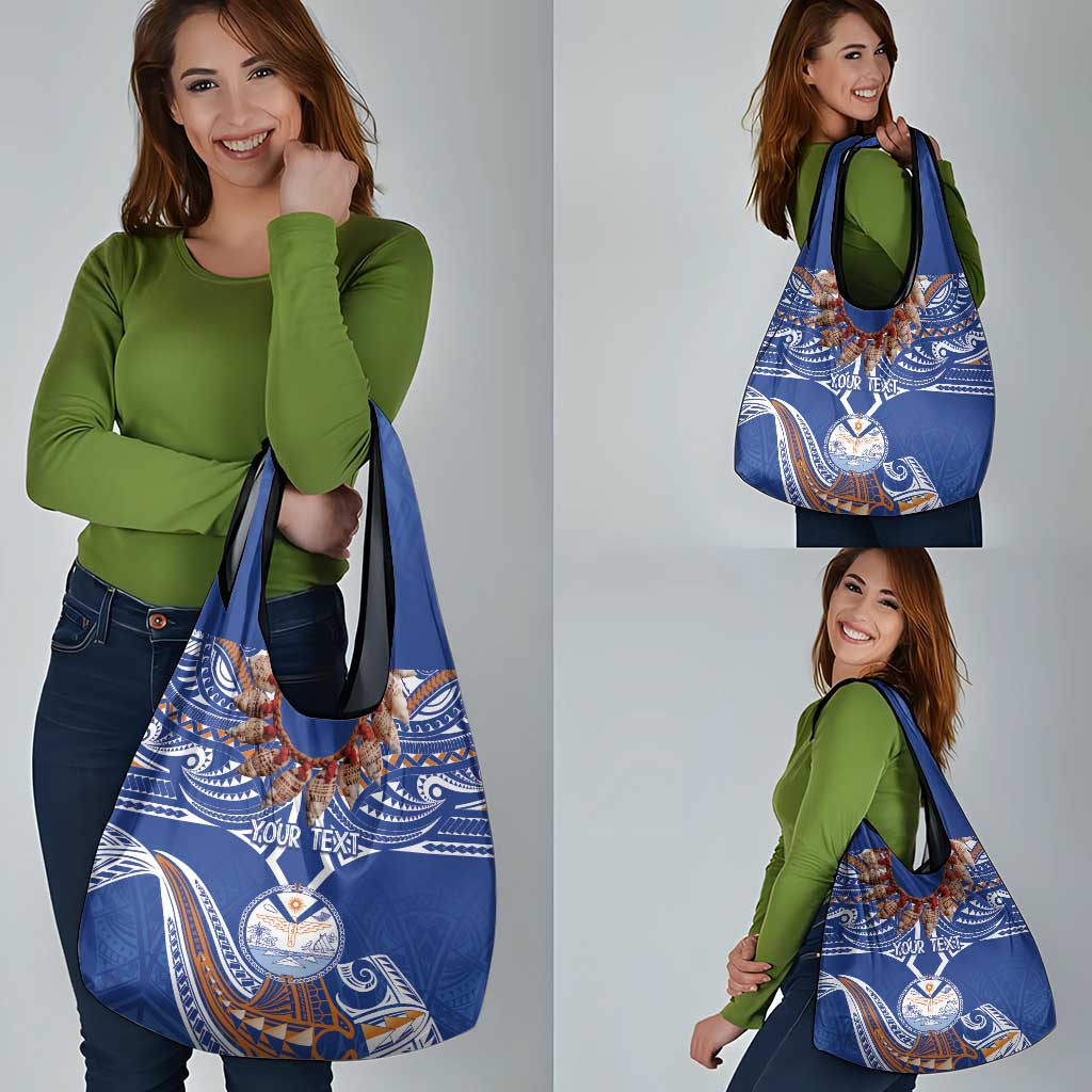 Yokwe Marshall Islands Personalized Grocery Bag Jemenei Day - Seashell Necklace LT7 - Polynesian Pride