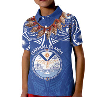 Yokwe Marshall Islands Personalized Kid Polo Shirt Jemenei Day - Seashell Necklace LT7 Kid Blue - Polynesian Pride