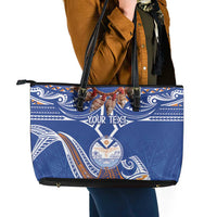 Yokwe Marshall Islands Personalized Leather Tote Bag Jemenei Day - Seashell Necklace LT7 - Polynesian Pride