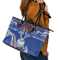 Yokwe Marshall Islands Personalized Leather Tote Bag Jemenei Day - Seashell Necklace LT7 - Polynesian Pride