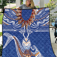 Yokwe Marshall Islands Personalized Quilt Jemenei Day - Seashell Necklace LT7 Blue - Polynesian Pride