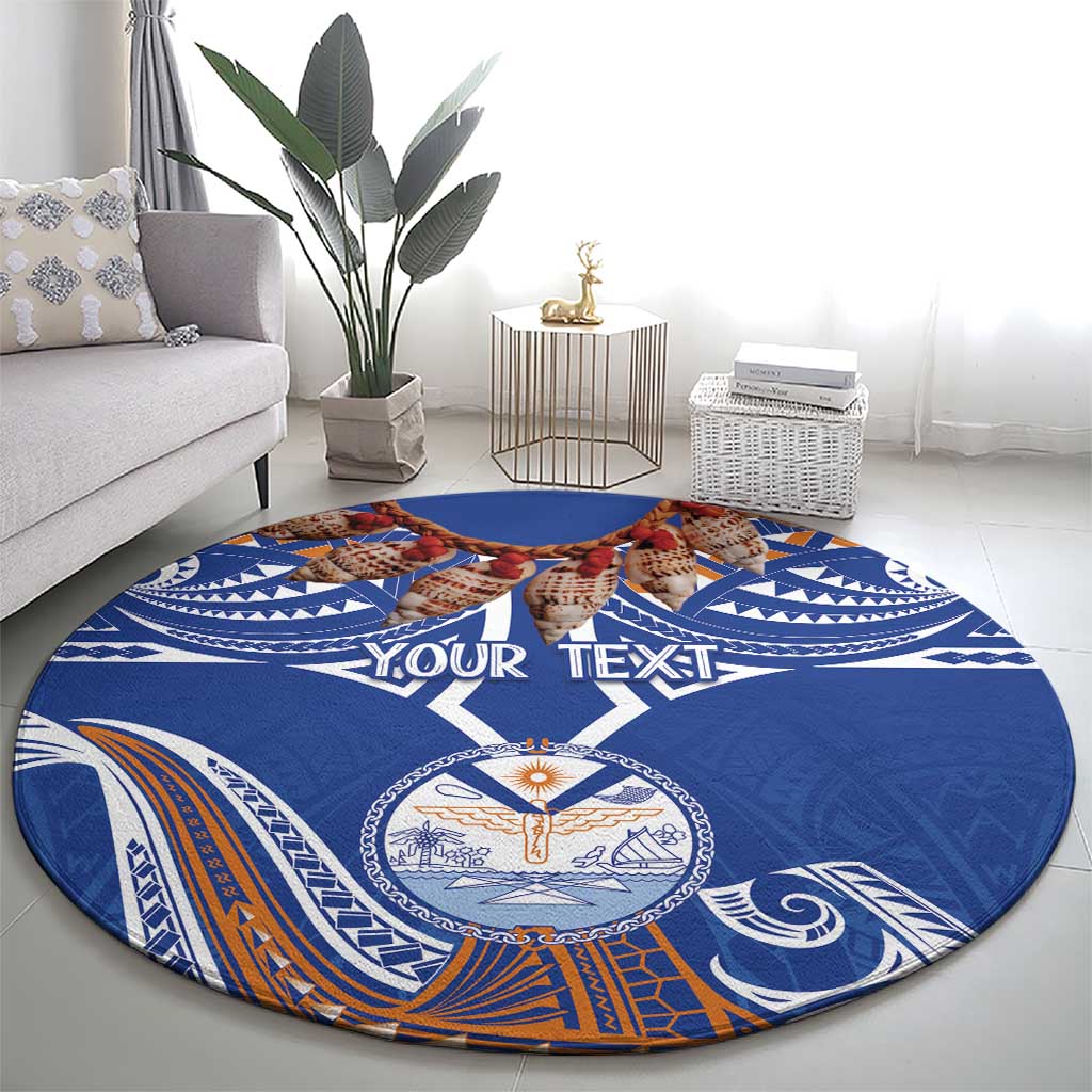 Yokwe Marshall Islands Personalized Round Carpet Jemenei Day - Seashell Necklace LT7 - Polynesian Pride