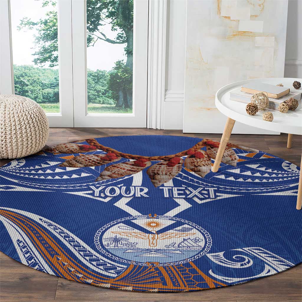 Yokwe Marshall Islands Personalized Round Carpet Jemenei Day - Seashell Necklace LT7 - Polynesian Pride