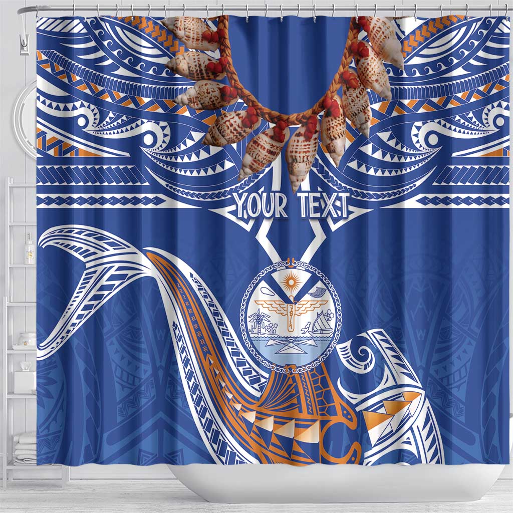 Yokwe Marshall Islands Personalized Shower Curtain Jemenei Day - Seashell Necklace LT7 - Polynesian Pride