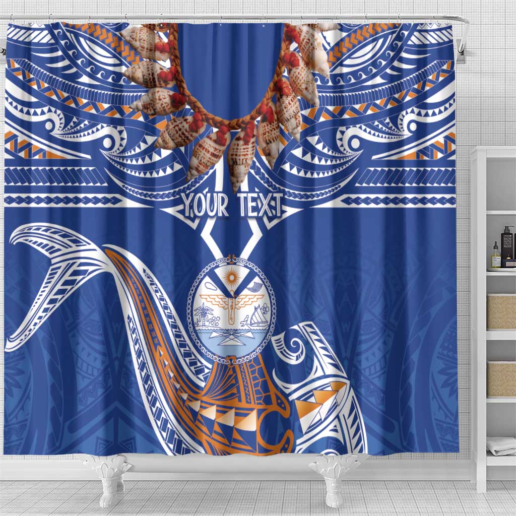 Yokwe Marshall Islands Personalized Shower Curtain Jemenei Day - Seashell Necklace LT7 - Polynesian Pride